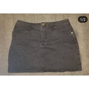 Black denim skirt